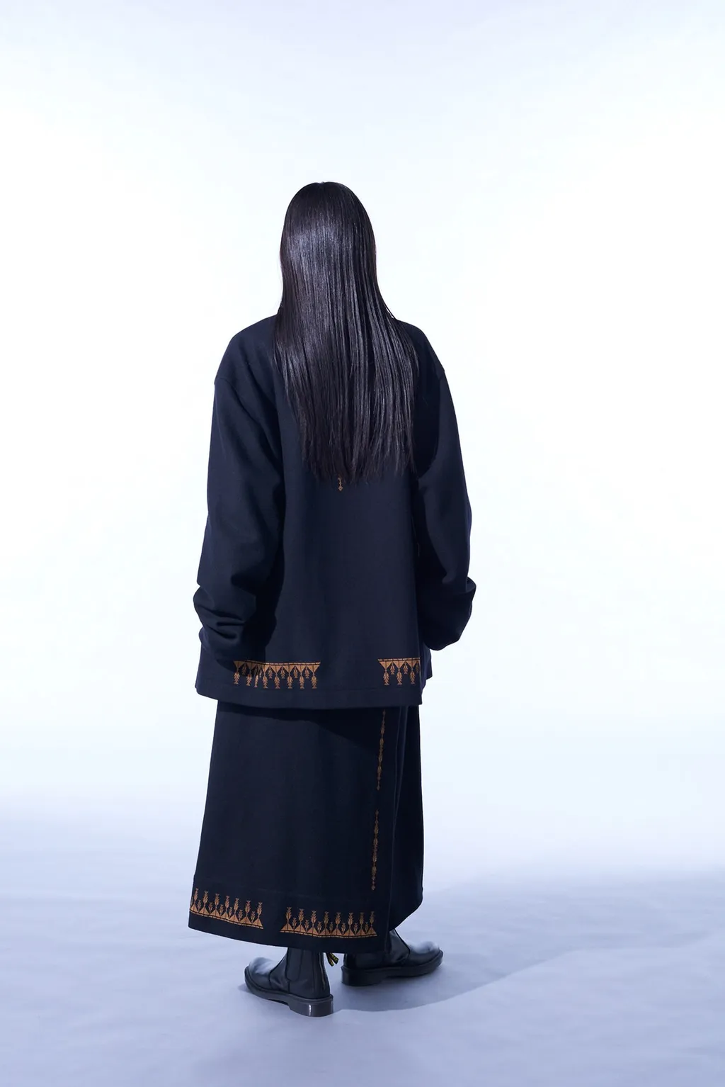Compressed Jersey Ethnic Embroidered Wrap Pants