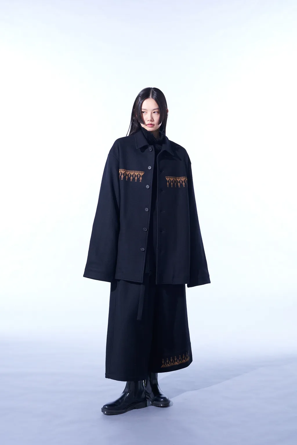 Compressed Jersey Ethnic Embroidered Wrap Pants