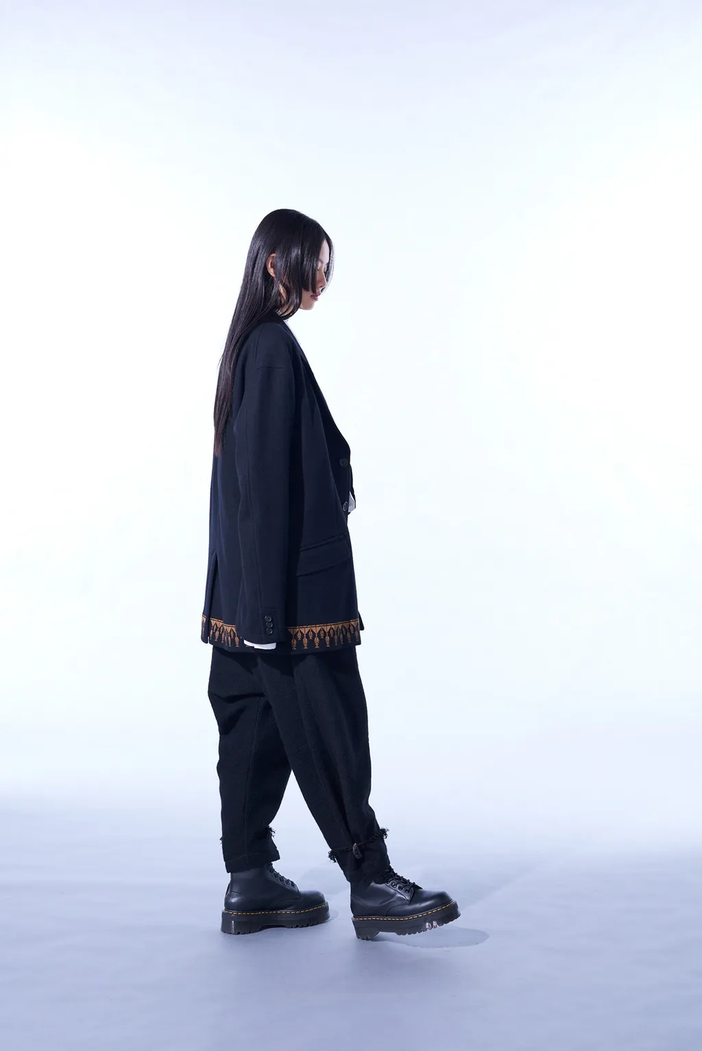 Compressed Jersey Ethnic Embroidered Jacket