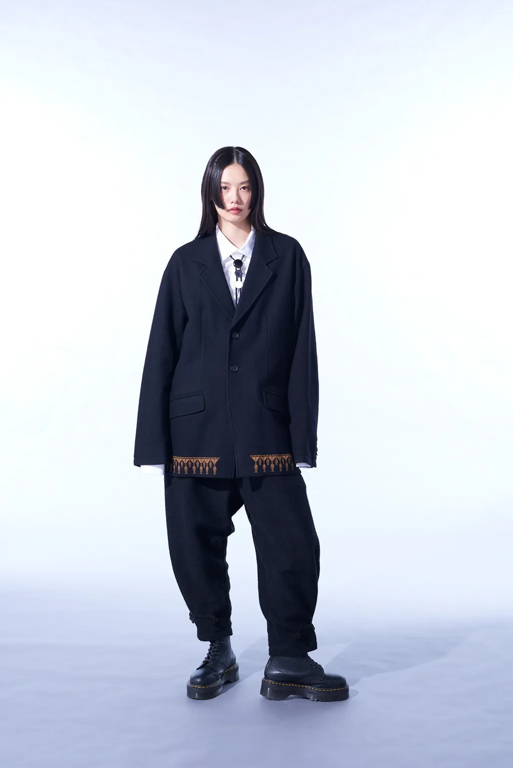 Compressed Jersey Ethnic Embroidered Jacket