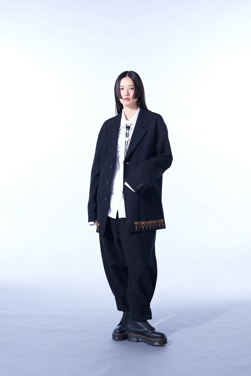 Compressed Jersey Ethnic Embroidered Jacket