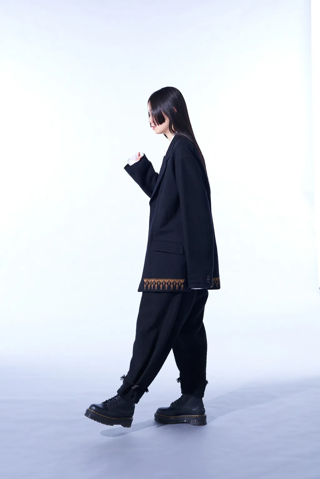 Compressed Jersey Ethnic Embroidered Jacket