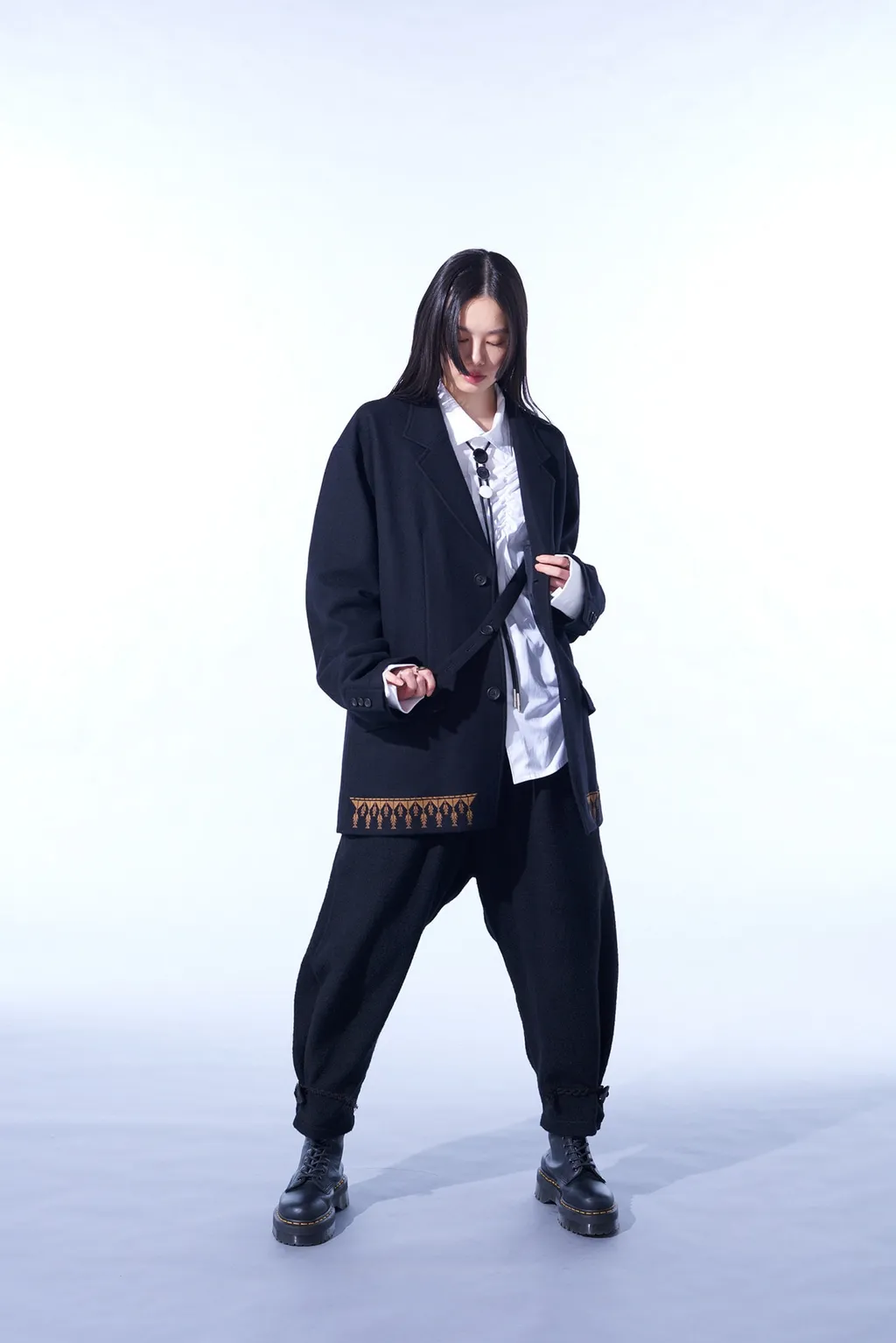 Compressed Jersey Ethnic Embroidered Jacket