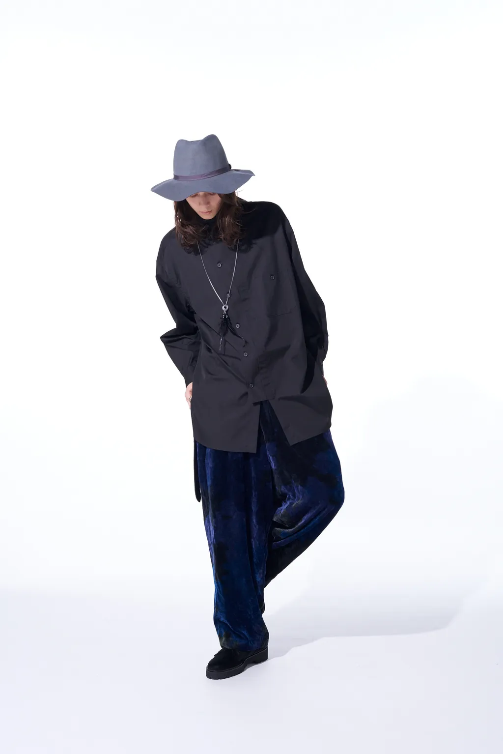 Tie-Dye Velvet Suspender Pants With Triangle Gusset