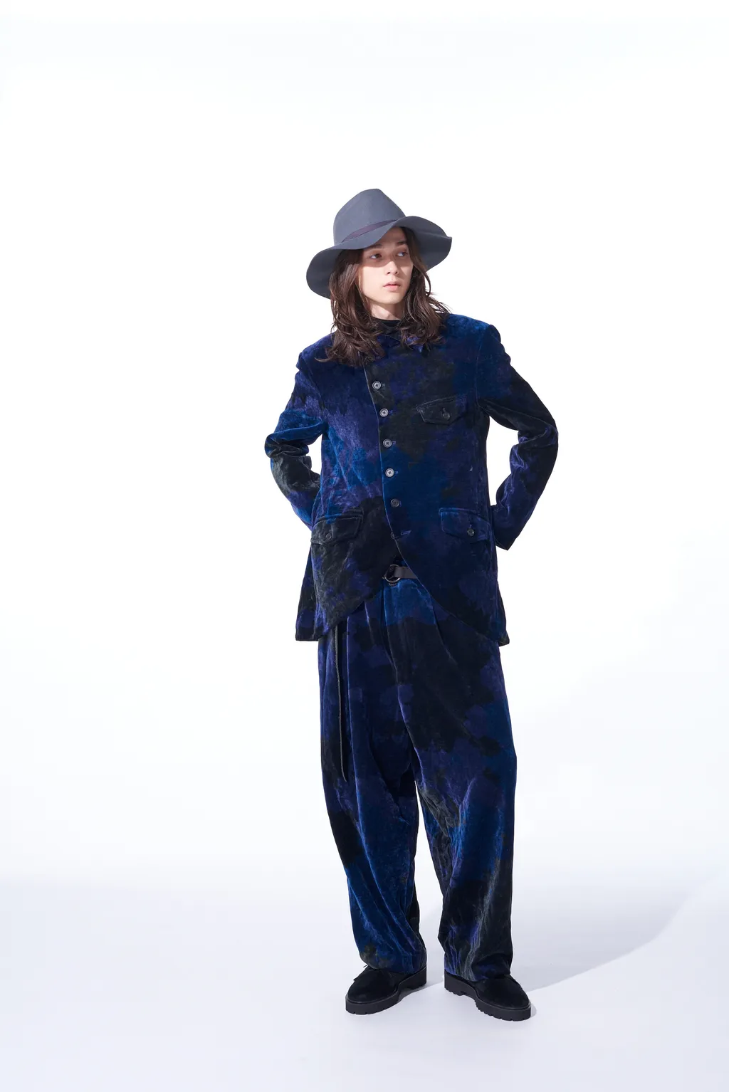Tie-Dye Velvet Suspender Pants With Triangle Gusset