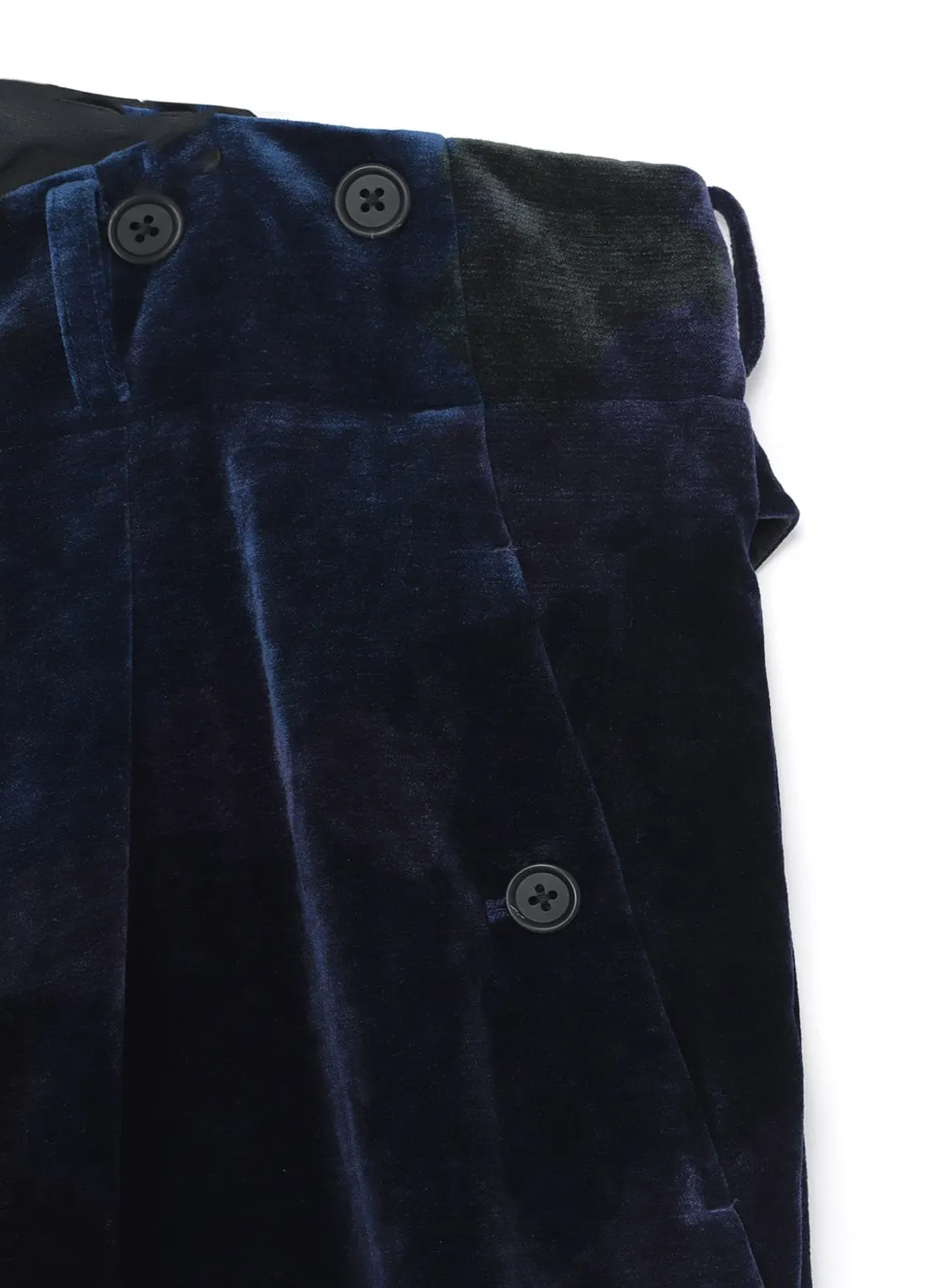 Tie-Dye Velvet Suspender Pants With Triangle Gusset