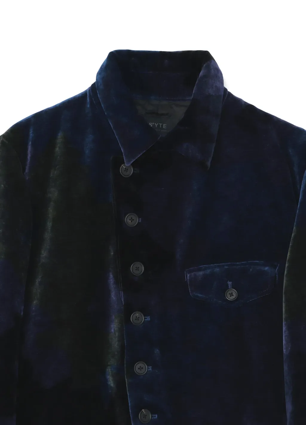 Tie-Dye Velvet Semi-Double-Breasted Jacket