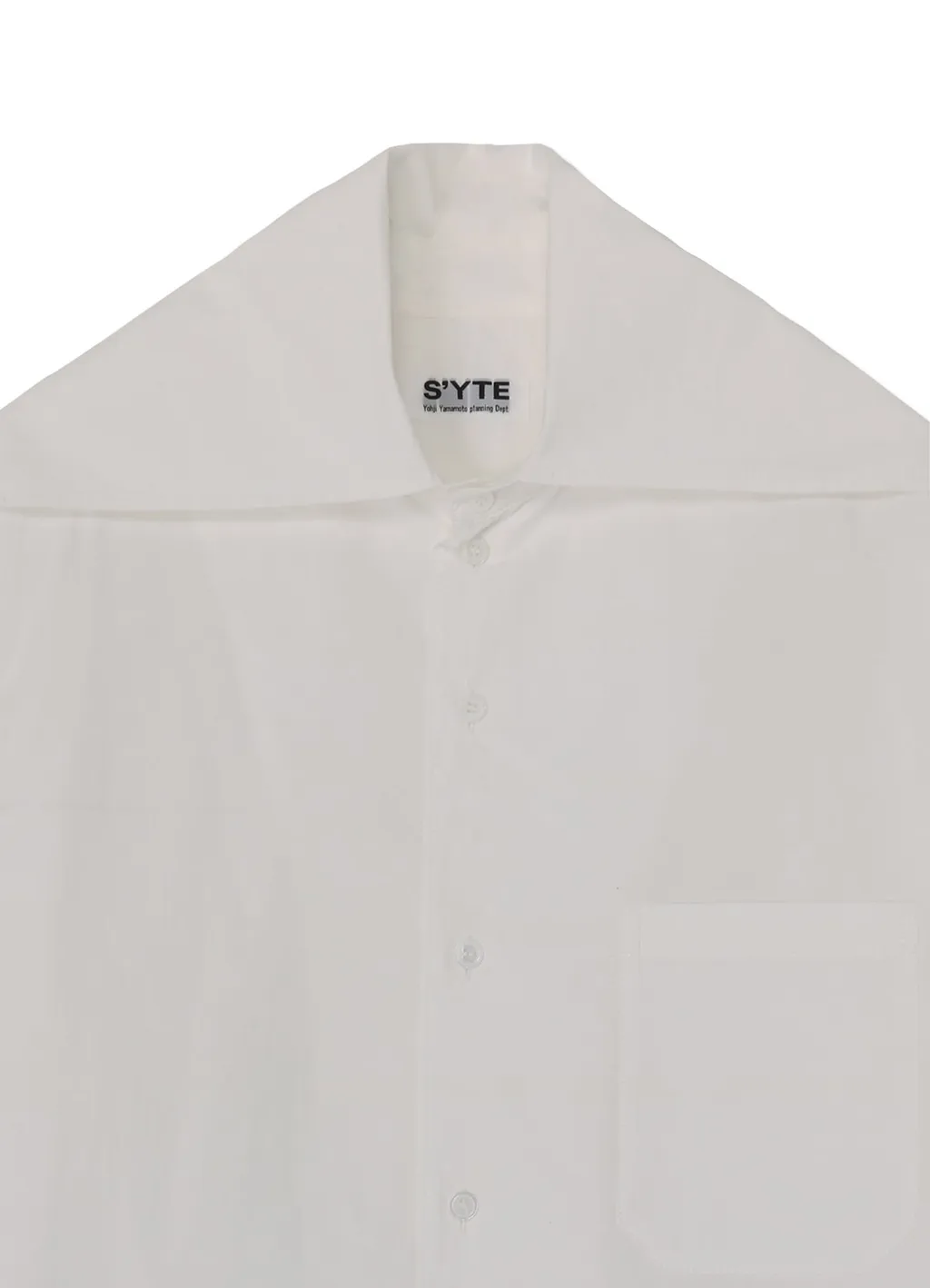 Cotton/Linen Washer Typewriter Big-Collared Shirt
