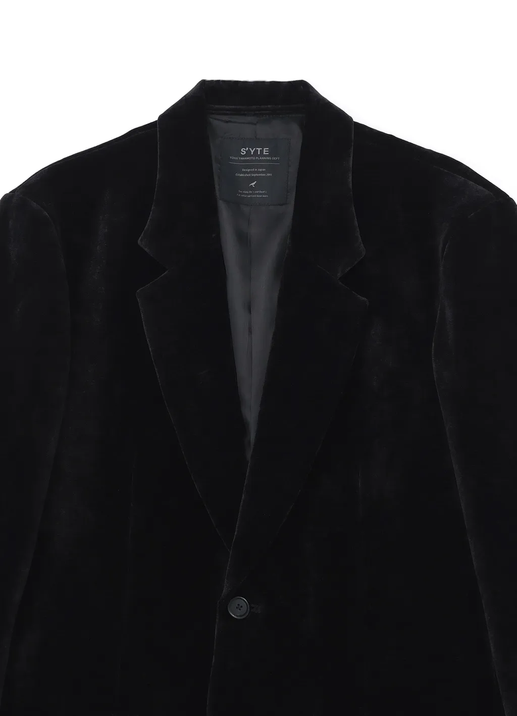 Velveteen Notched Lapel Long Jacket