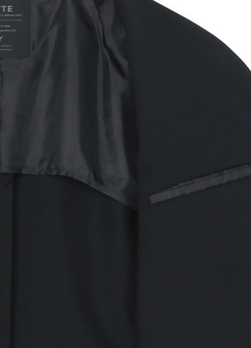 T/W Gabardine Collarless 5-Button Long Jacket