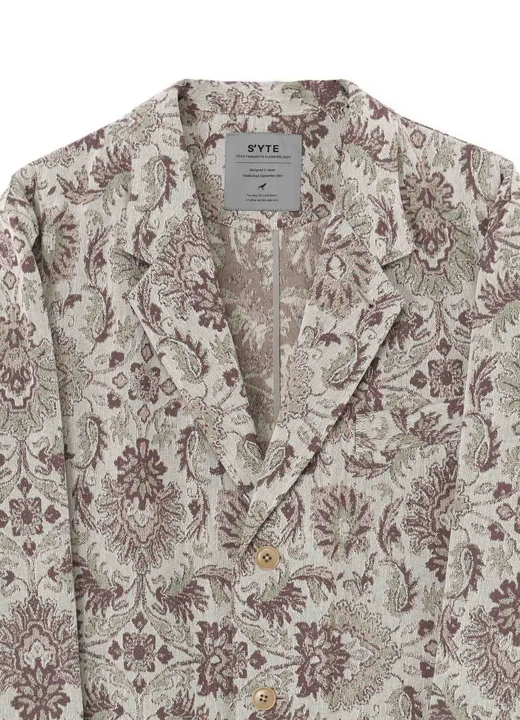 Gobelin-Style Jacquard Shirt Jacket With Fringe Hem Design