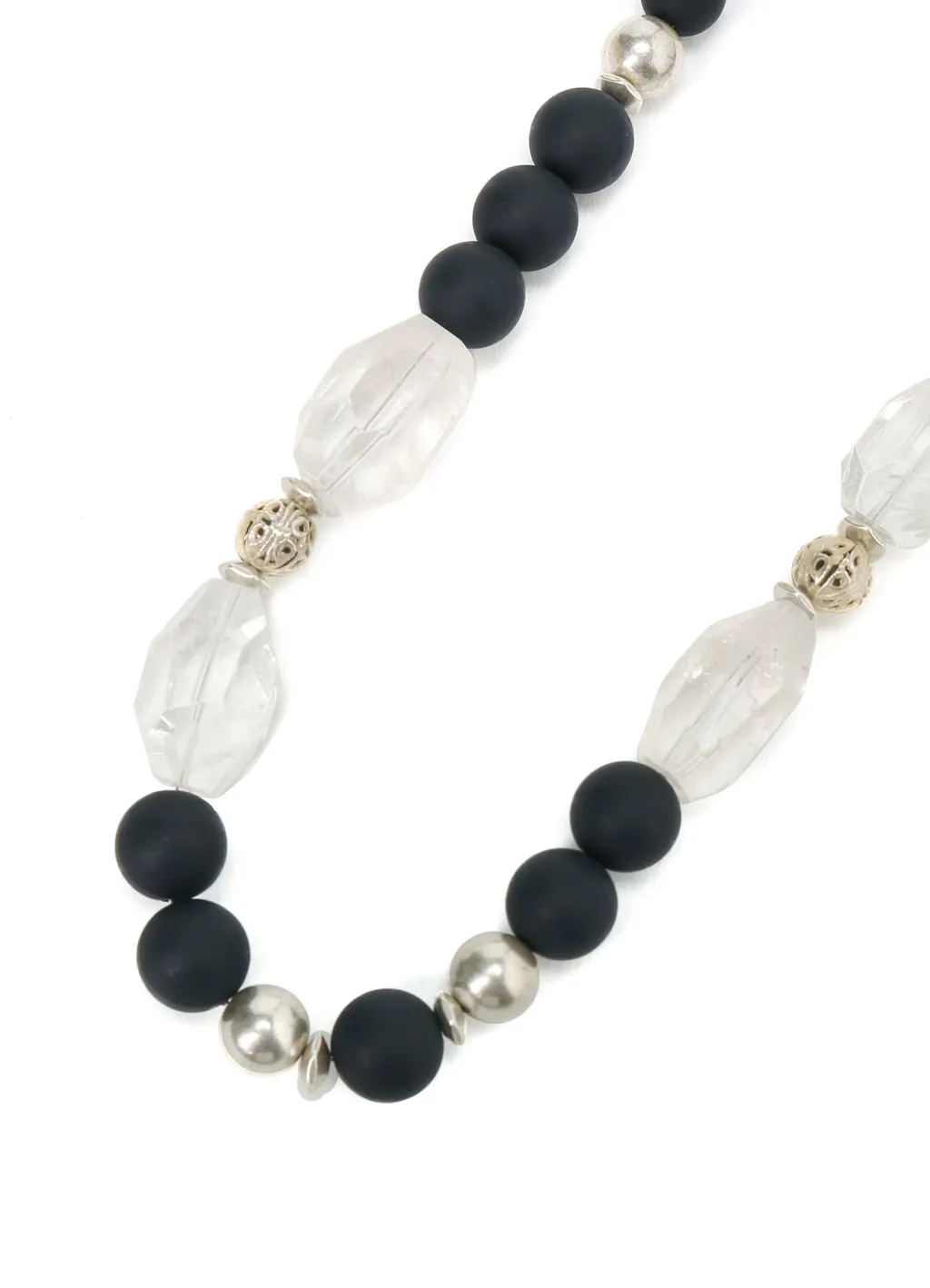 Crystal + Black Beads Necklace