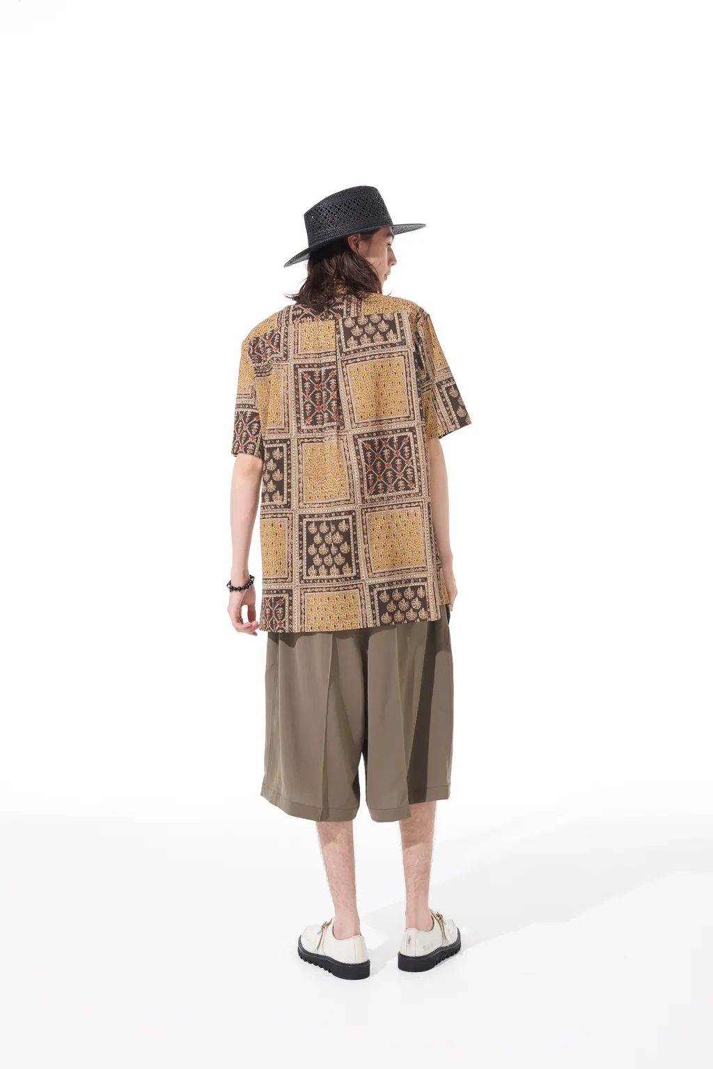 Polyester Washer Twill Button-Up Shorts