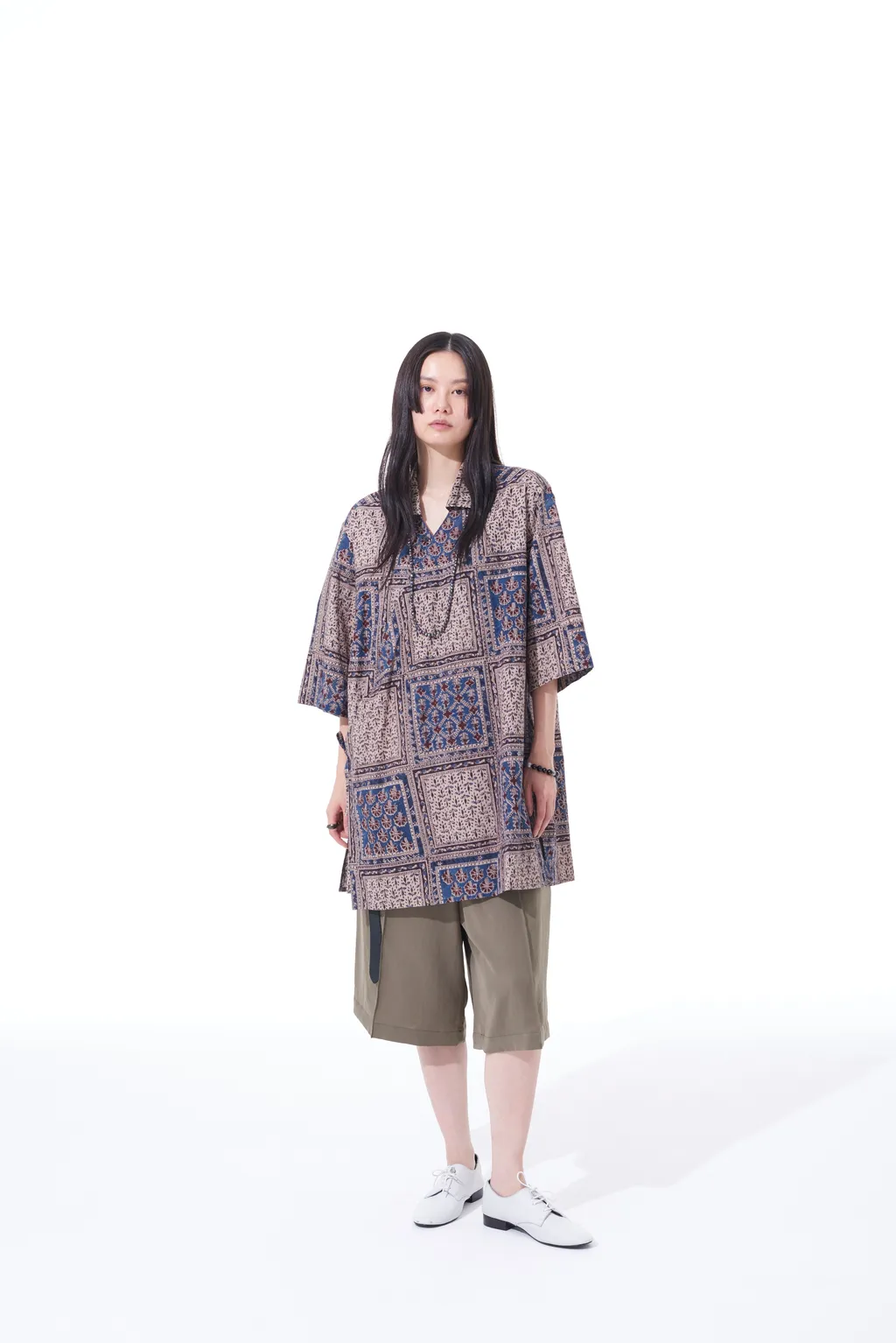 Polyester Washer Twill Button-Up Shorts
