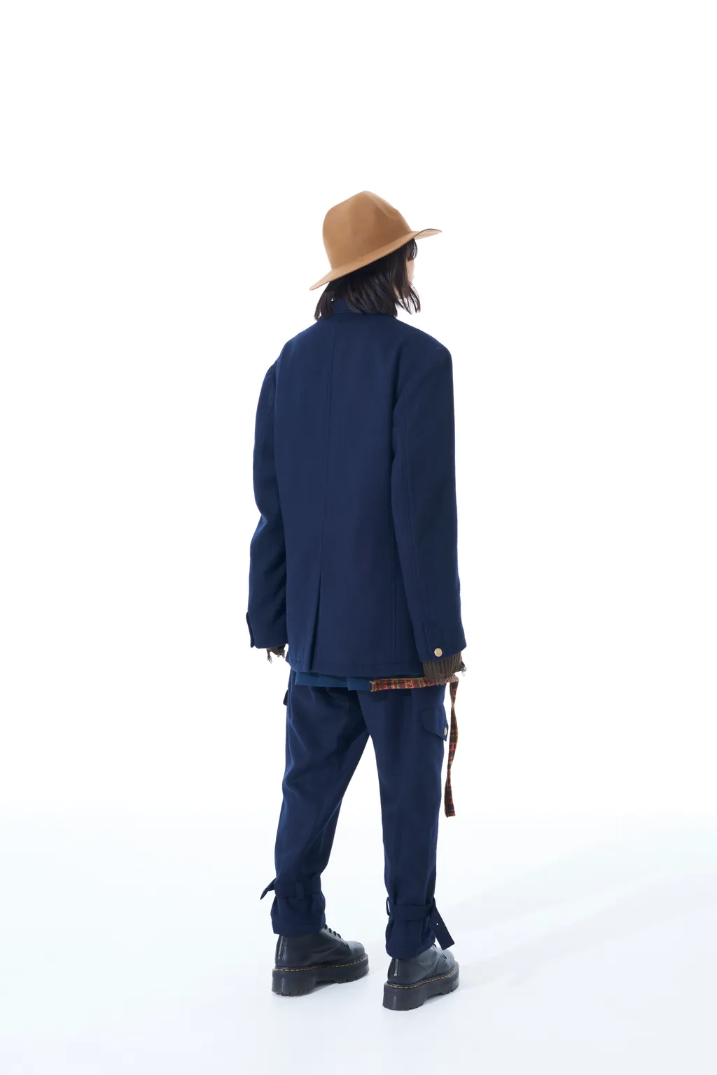 Wool Beaver Peaked Lapel 4-Button Jacket
