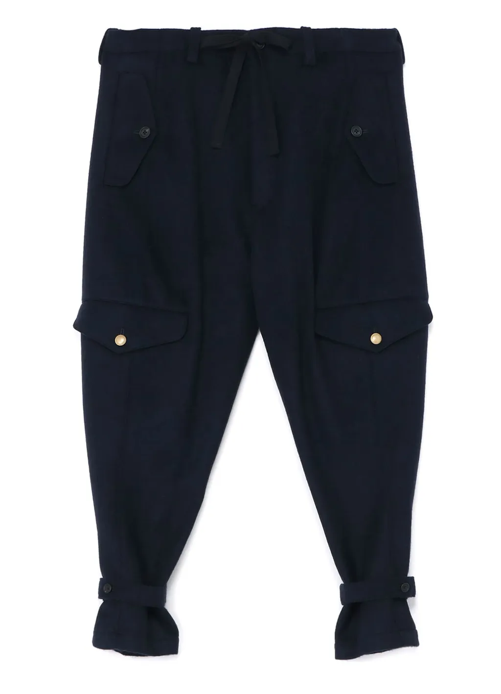 Wool Beaver Hem Belt Military Pants