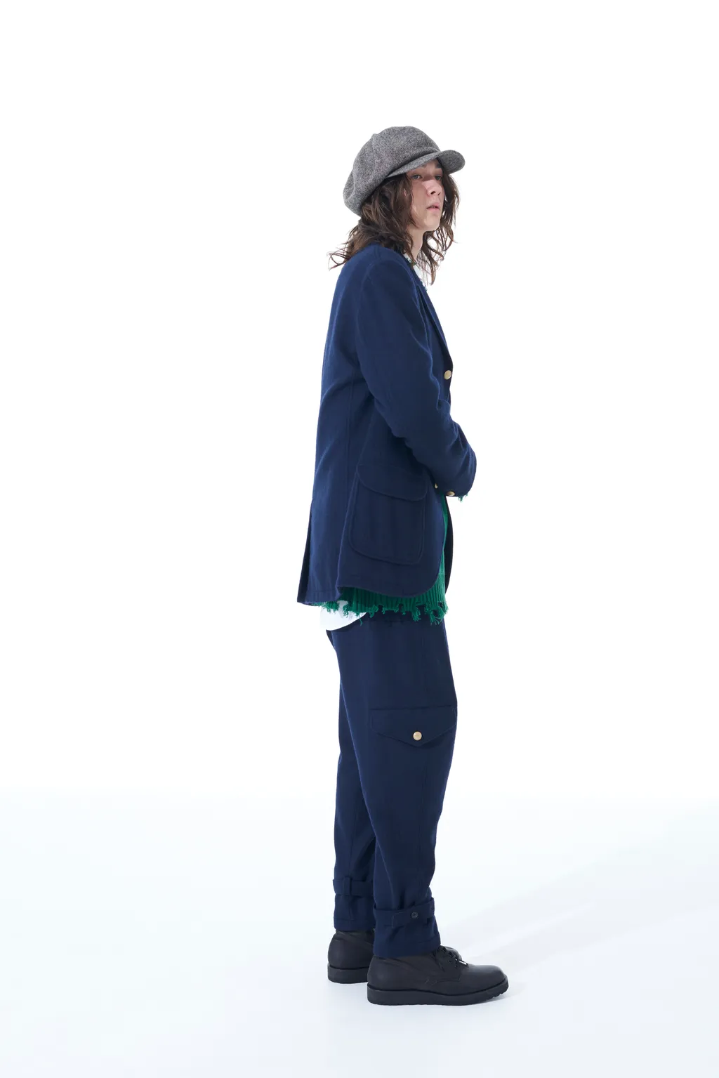 Wool Beaver Hem Belt Military Pants