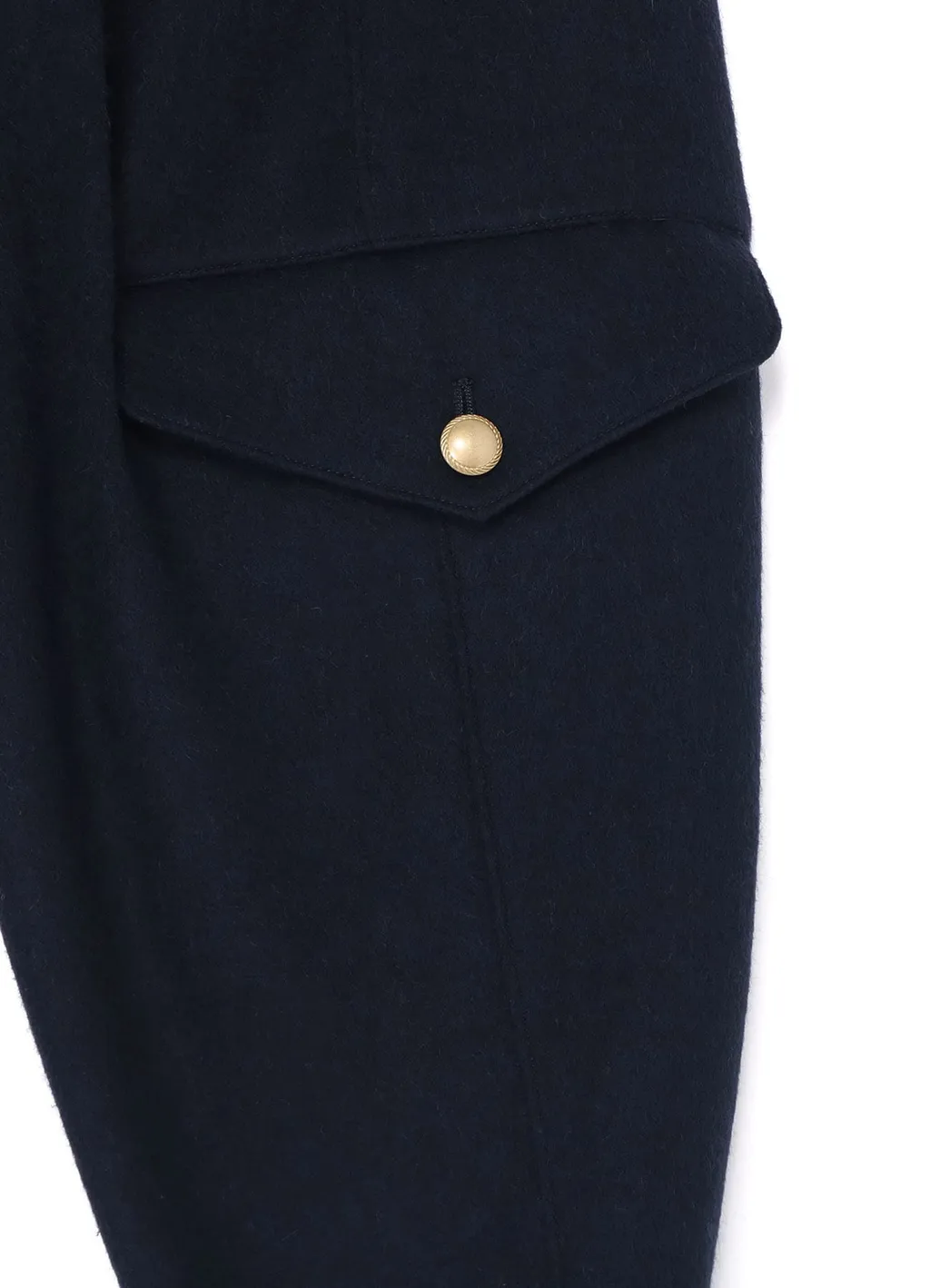 Wool Beaver Hem Belt Military Pants