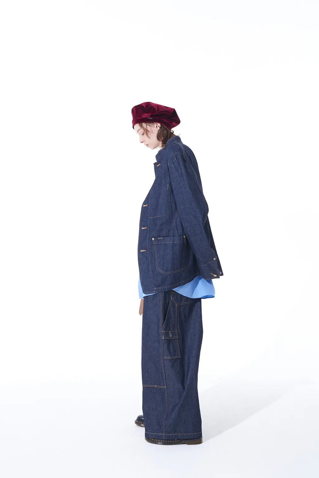 10 Oz Denim Stand Collar Coveralls Jacket