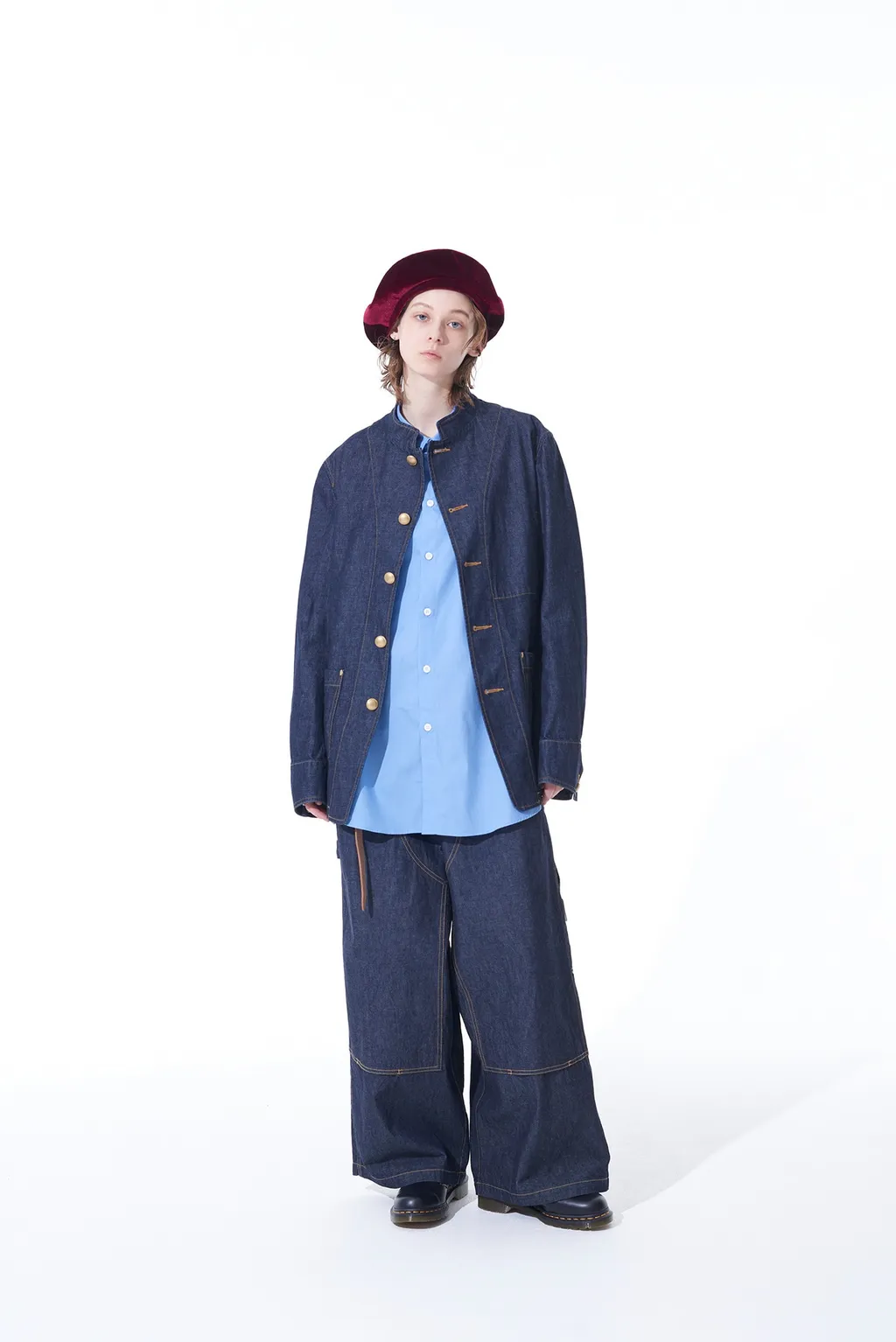 10 Oz Denim Stand Collar Coveralls Jacket