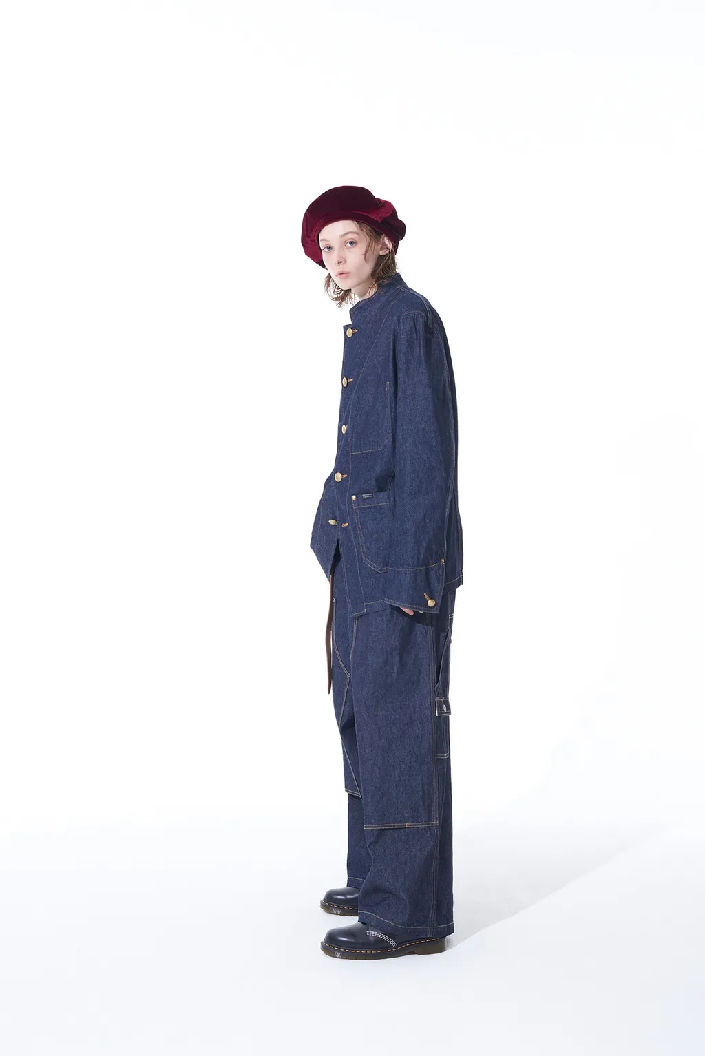 10 Oz Denim Stand Collar Coveralls Jacket