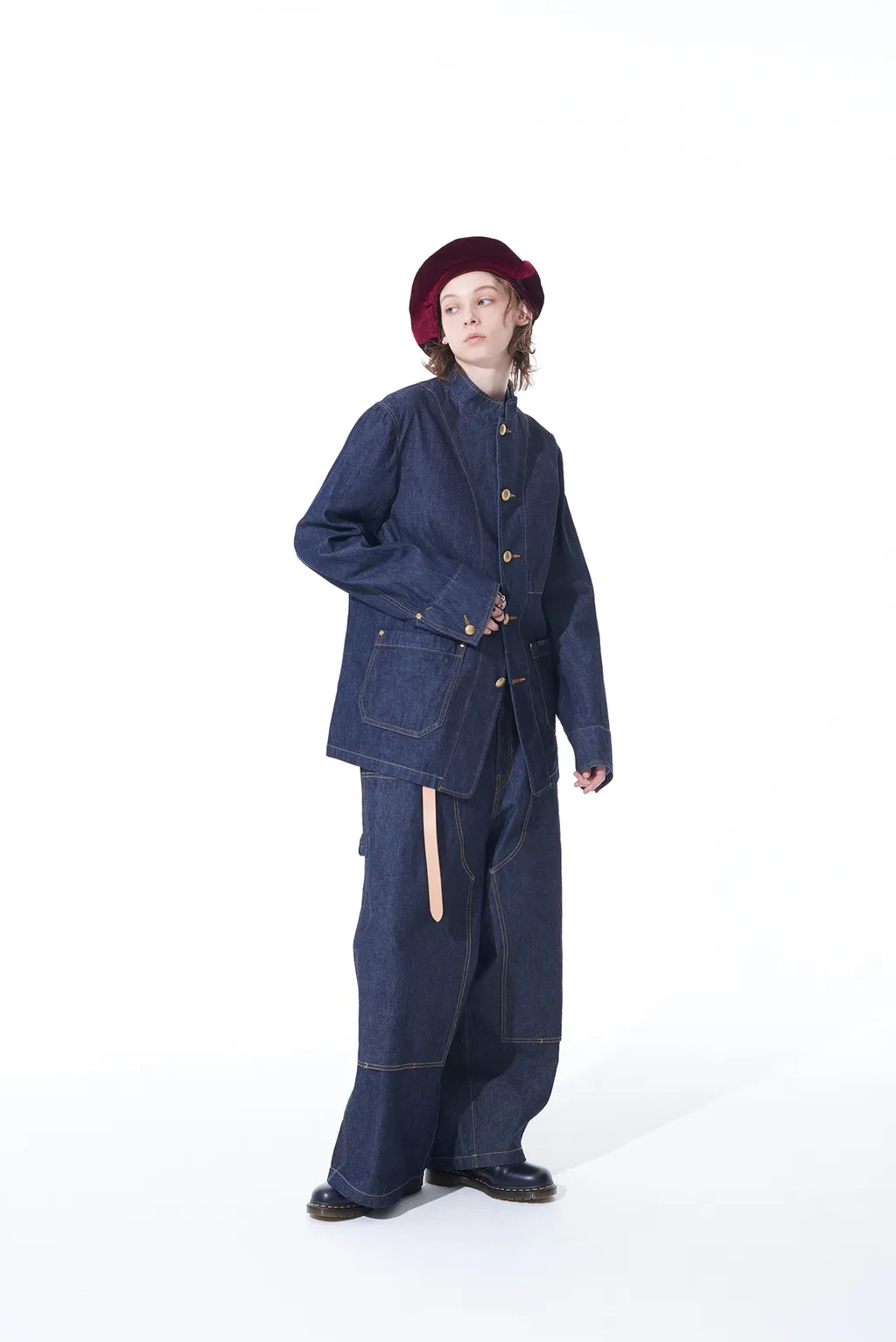 10 Oz Denim Stand Collar Coveralls Jacket