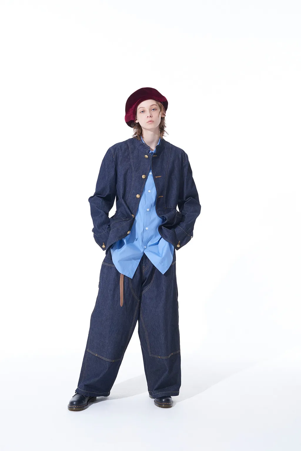 10 Oz Denim Stand Collar Coveralls Jacket