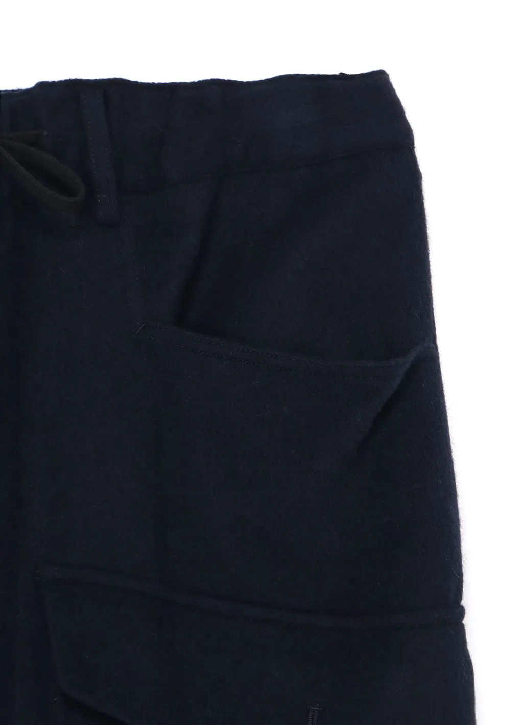 Wool Beaver Patch Pocket Ribbed Cargo Pants