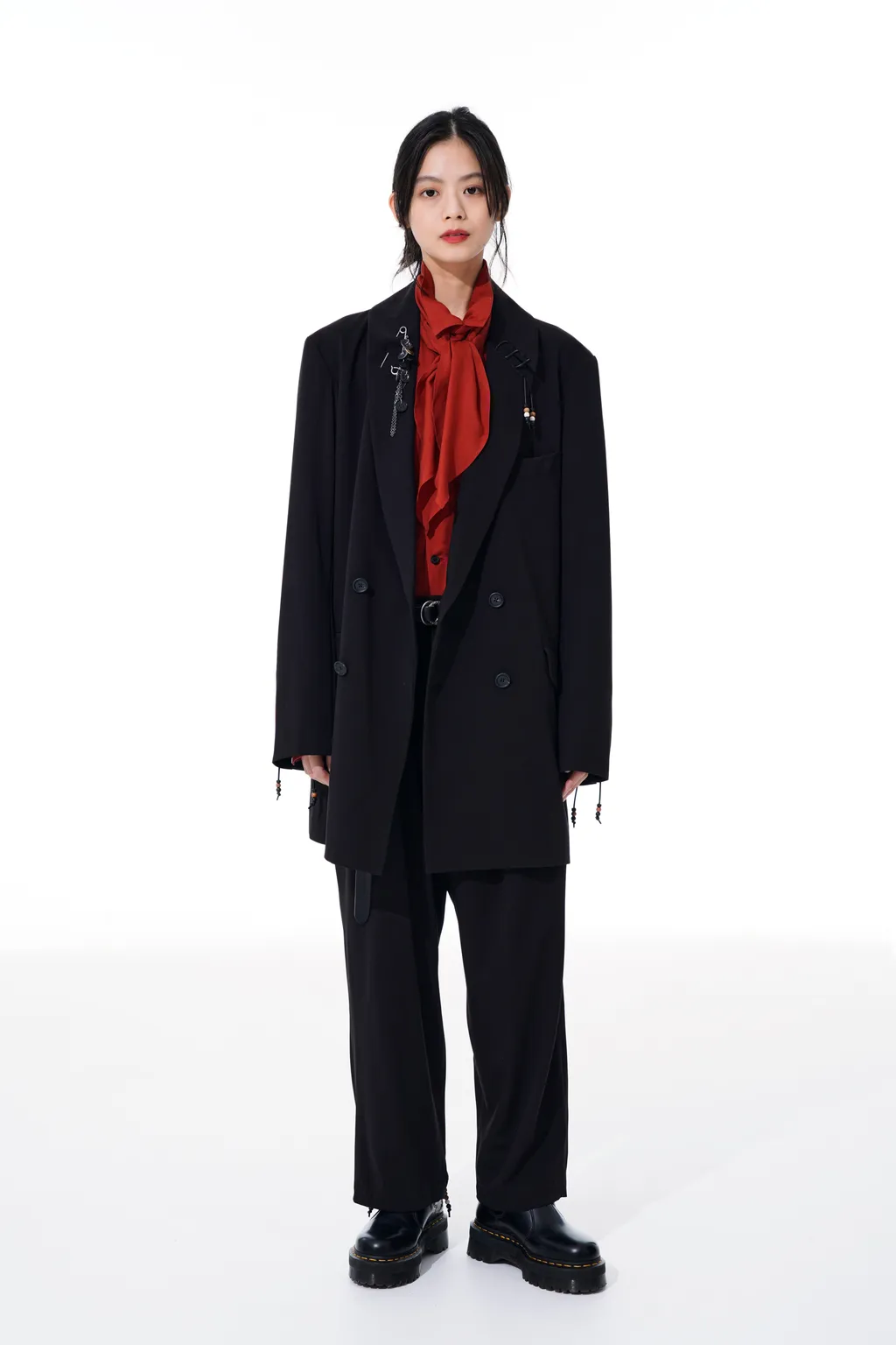 Pe/Ry Gabardine Stretch Beaded Pants