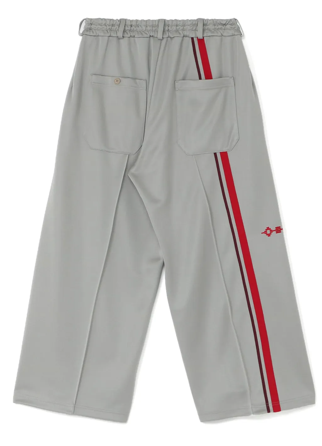 Pe/Smooth Jersey Geometric Pattern Embroidery Tape Line Waist Drawstring Wide Pants