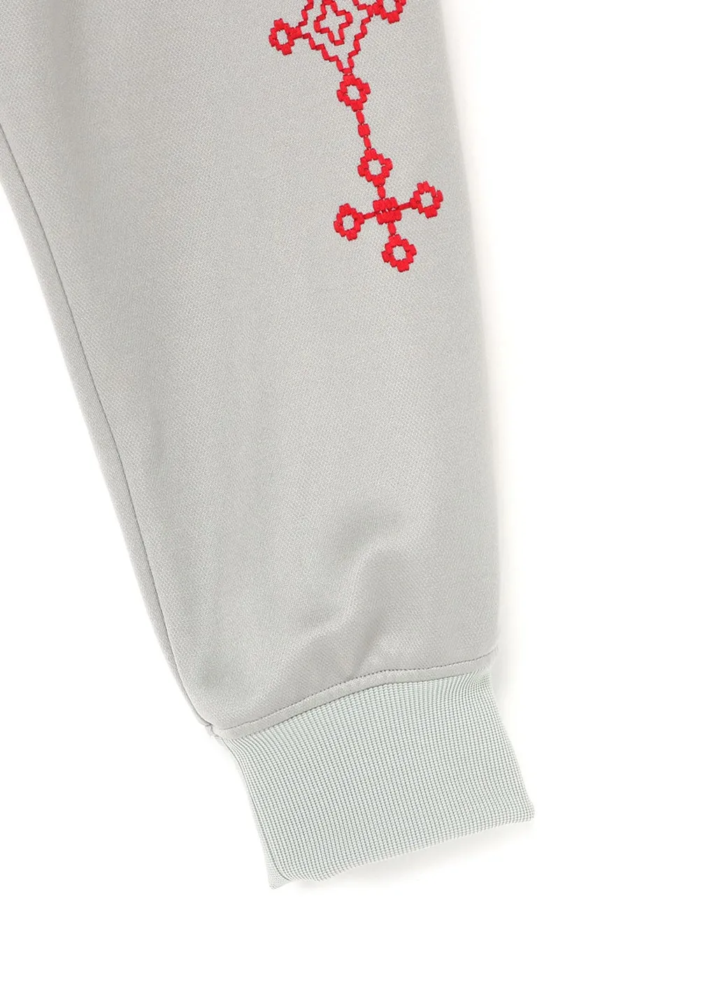 Pe/Smooth Jersey Geometric Pattern Embroidery Side Tape Line Sarouel Rib Pants