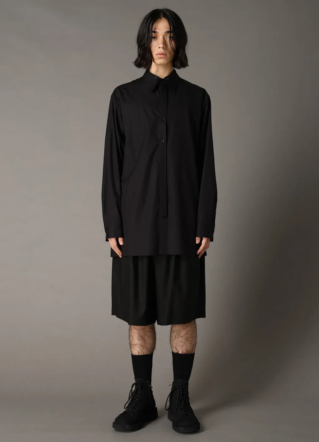 Cotton Broad Double-Layer Collar Shirt