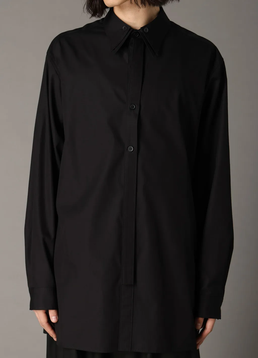 Cotton Broad Double-Layer Collar Shirt