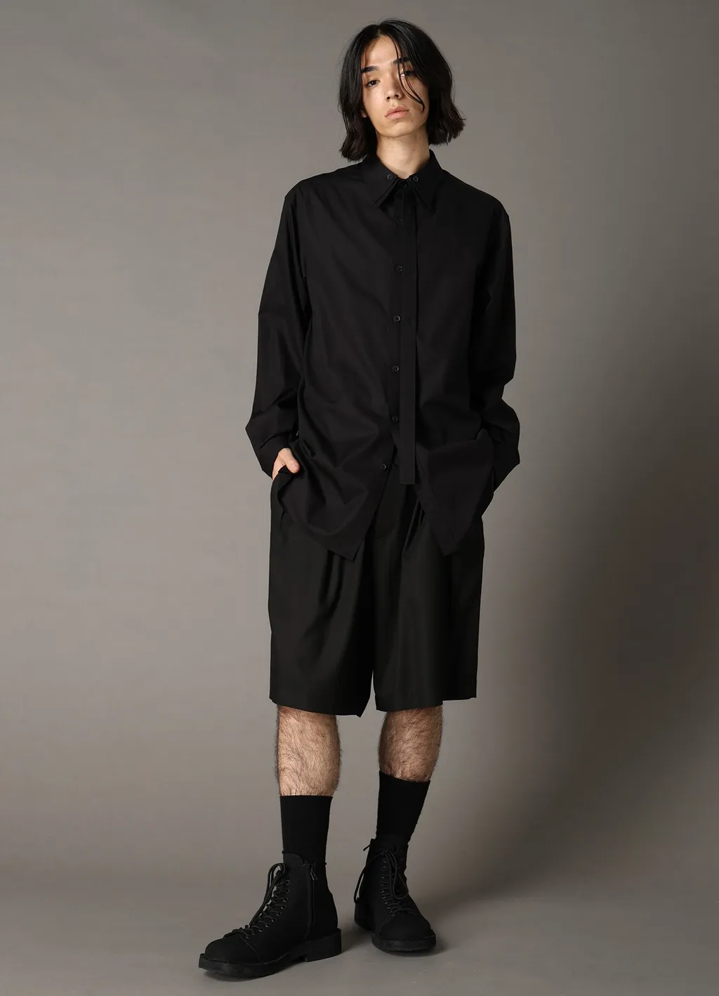 Cotton Broad Double-Layer Collar Shirt