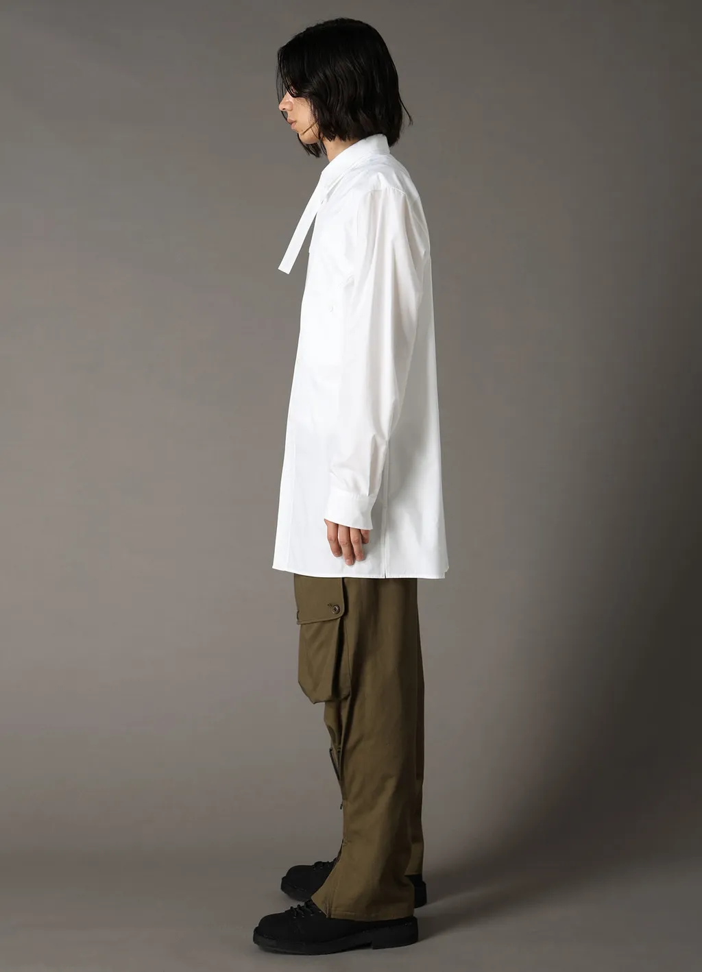 Cotton Broad Curved Front Panel Shirt