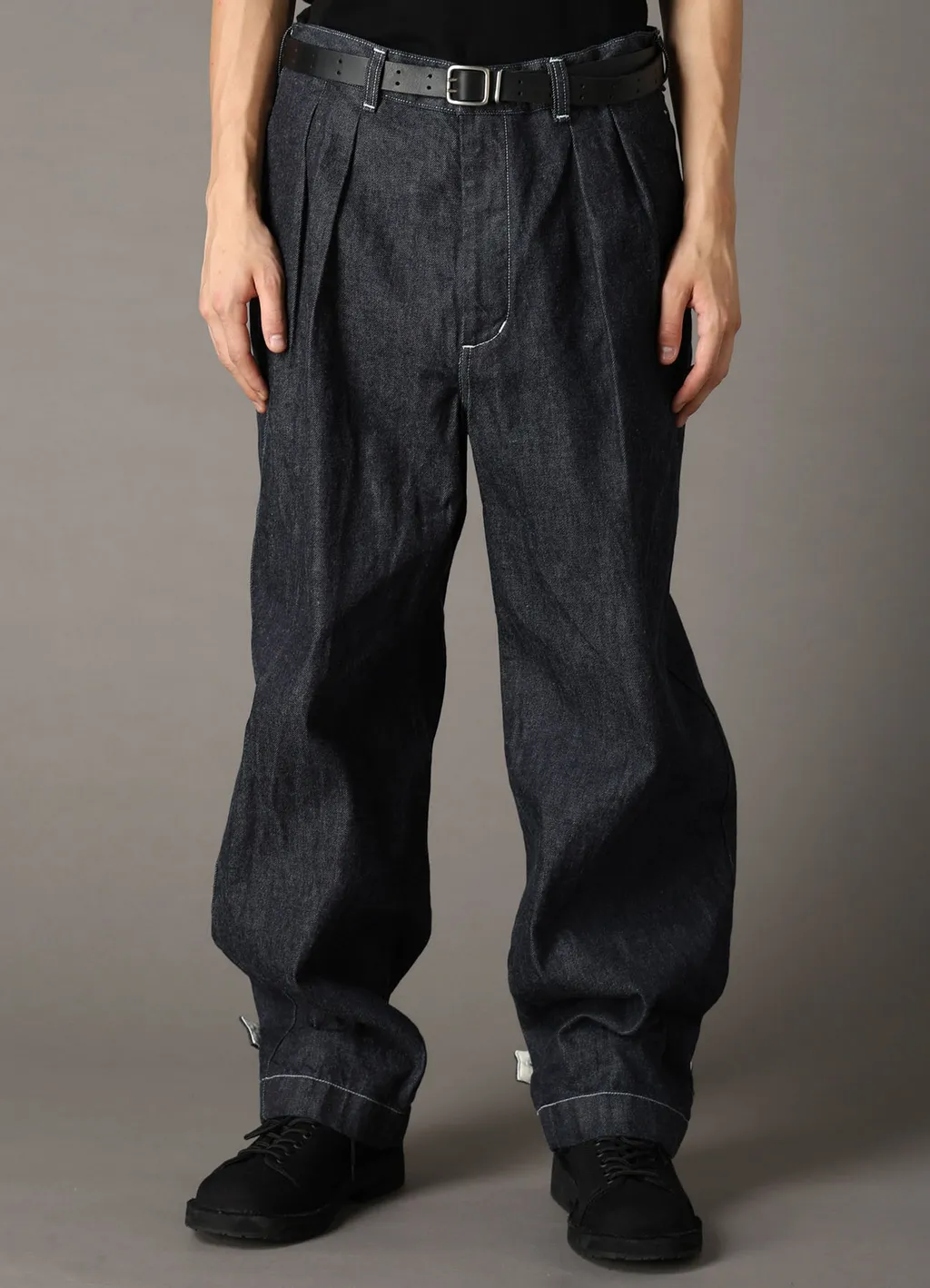 Ground Y×Edwin 11Oz Indigo Denim Wide-Tuck Pants With Tab Detail