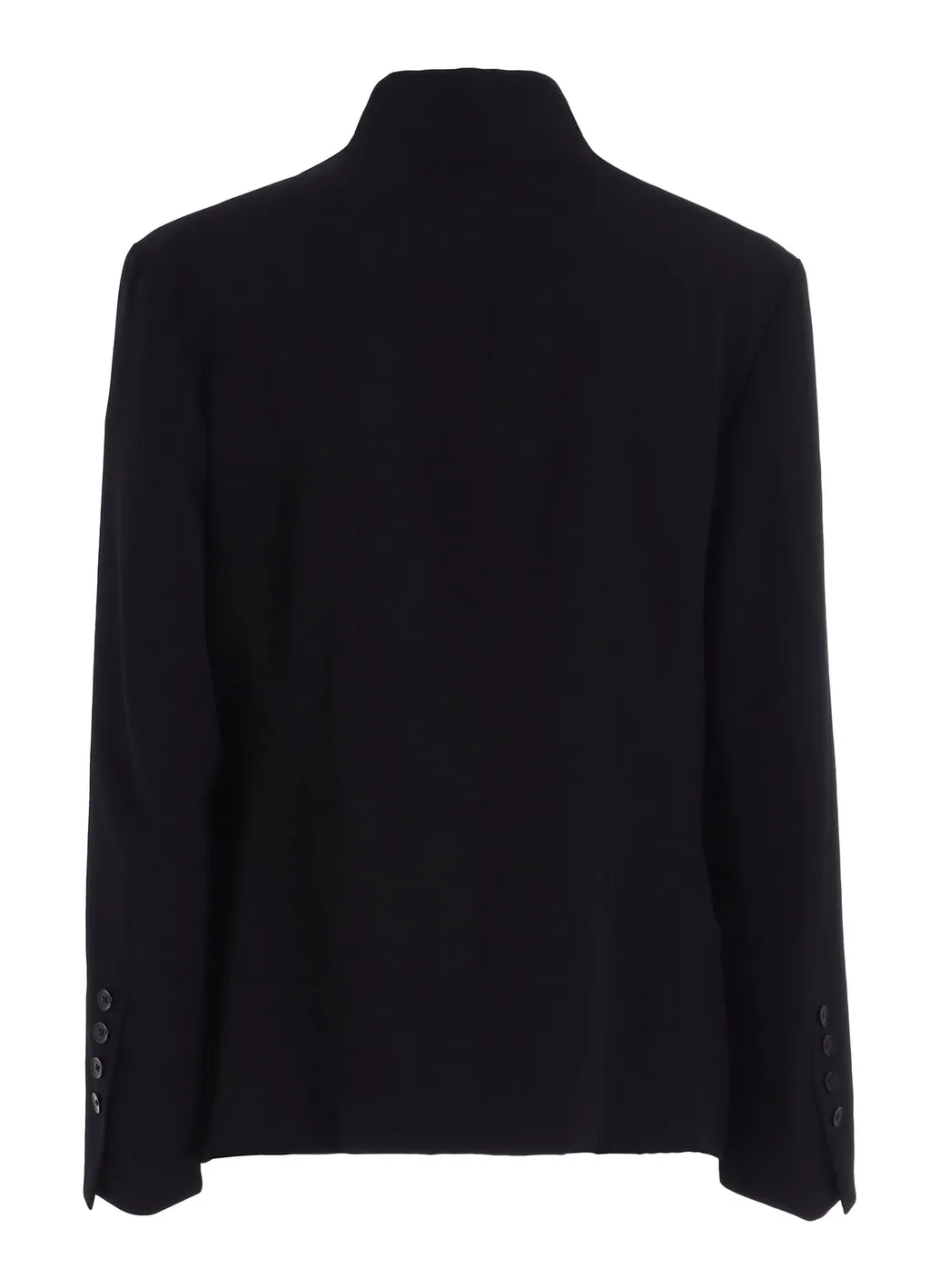 Wool Gabardine Stand Collar Jacket
