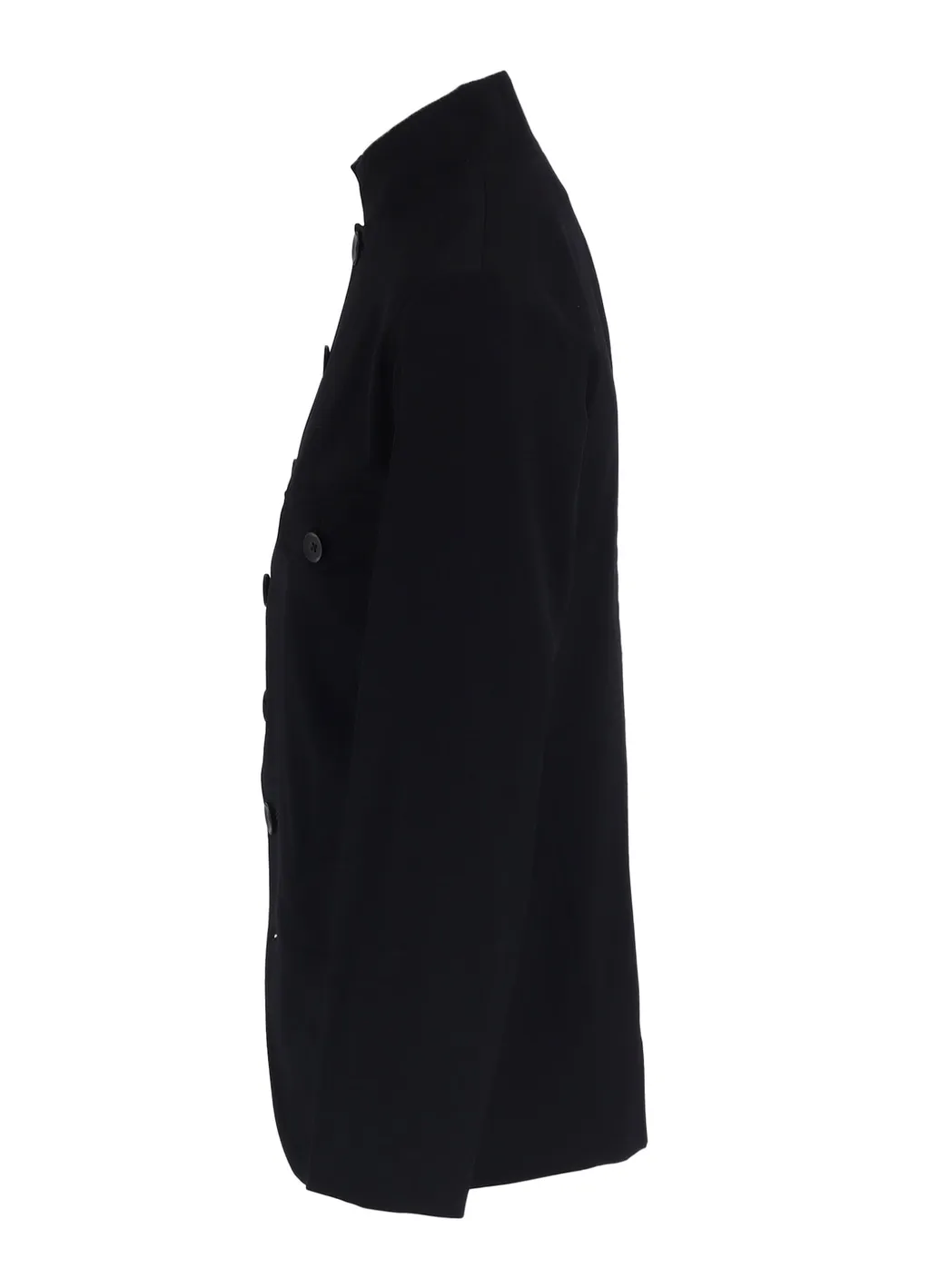 Wool Gabardine Stand Collar Jacket