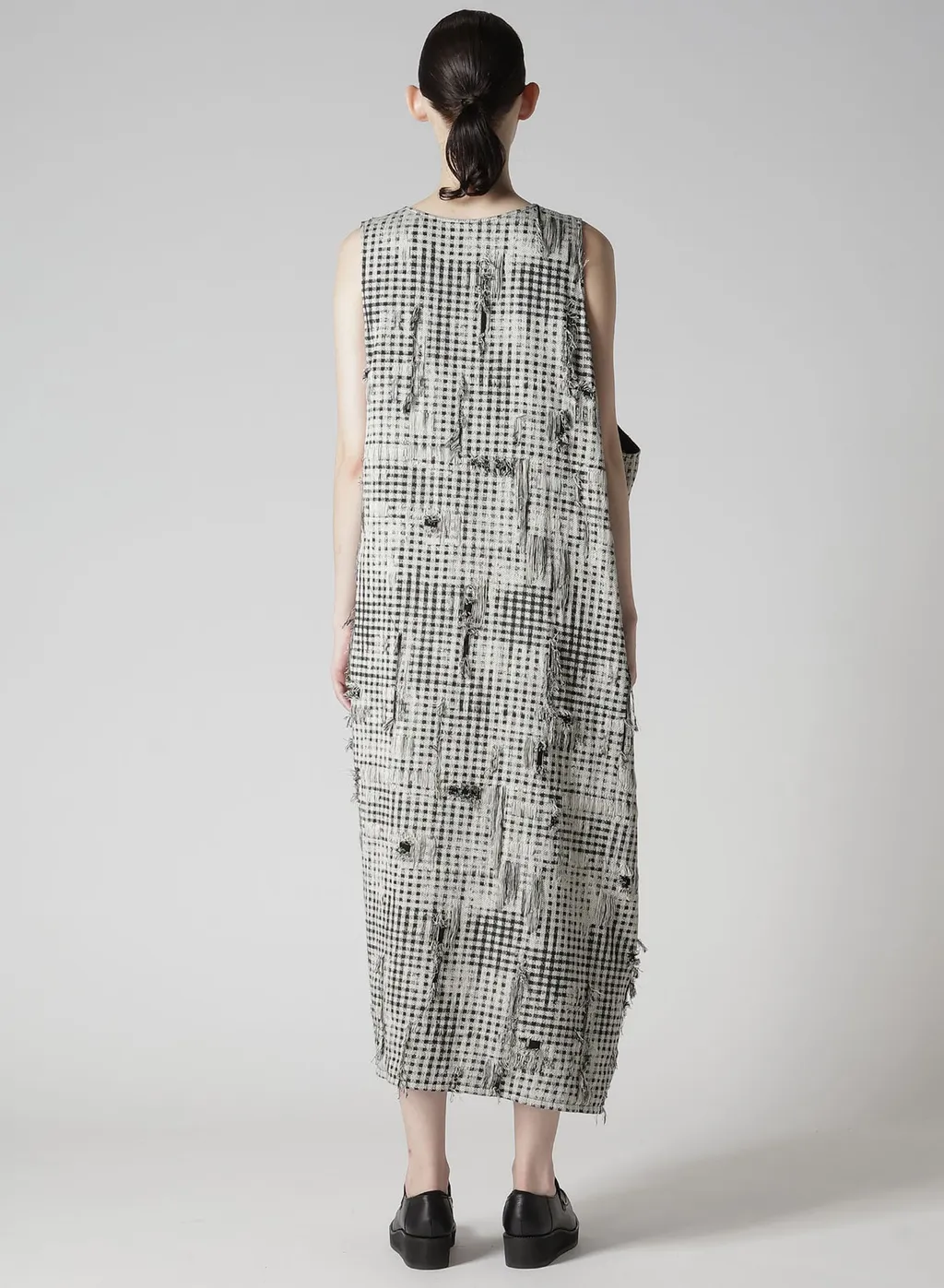 Damaged Gingham Jacquard Dress