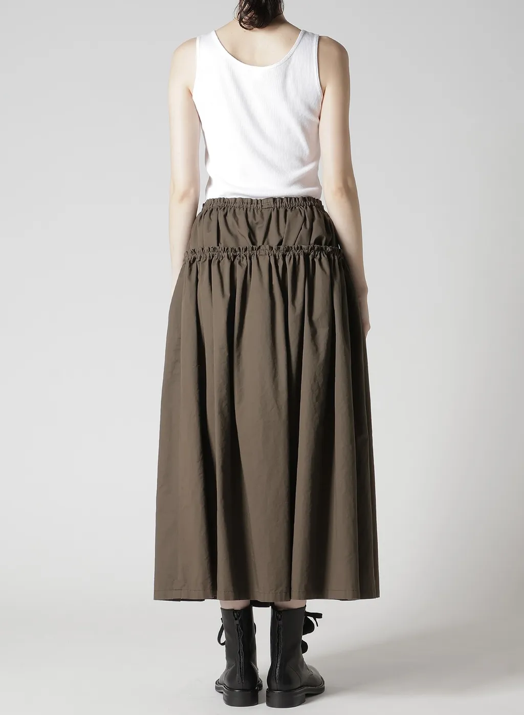 Cotton Twill Double Gathered Skirt