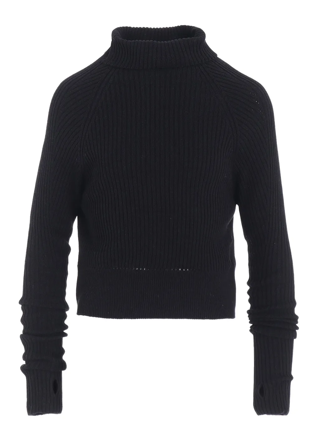 Rib Eyelet Long-Sleeve Knit