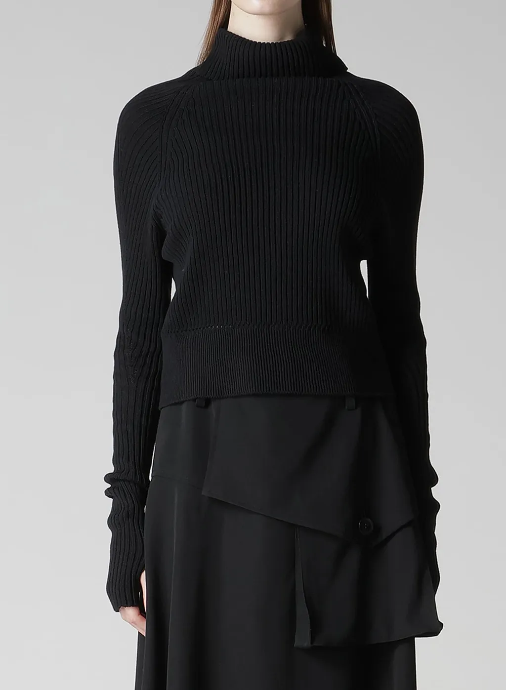 Rib Eyelet Long-Sleeve Knit