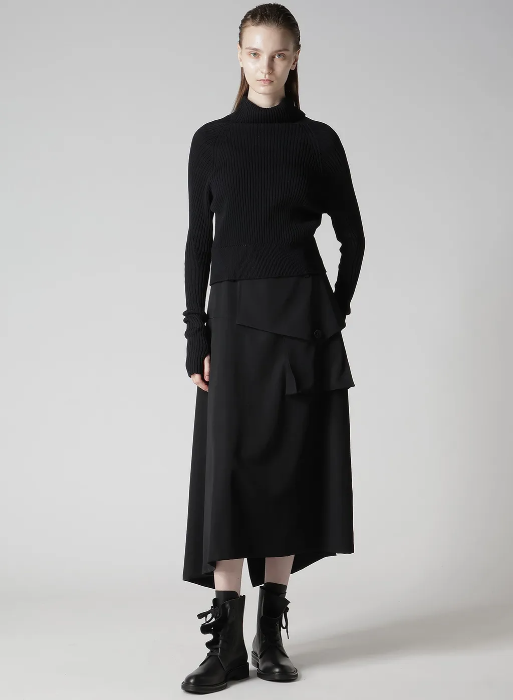 Rib Eyelet Long-Sleeve Knit