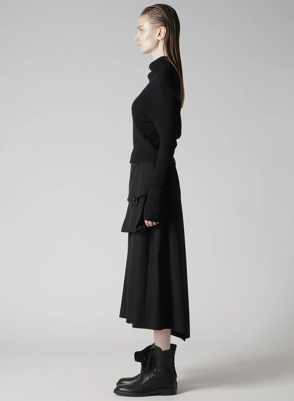 Rib Eyelet Long-Sleeve Knit