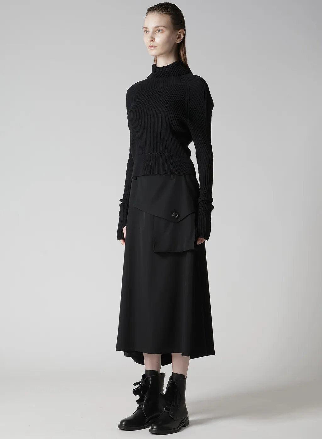 Rib Eyelet Long-Sleeve Knit