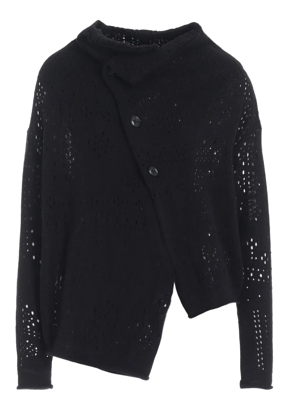 Patchwork Lace Off-Neck Cropped Cardigan