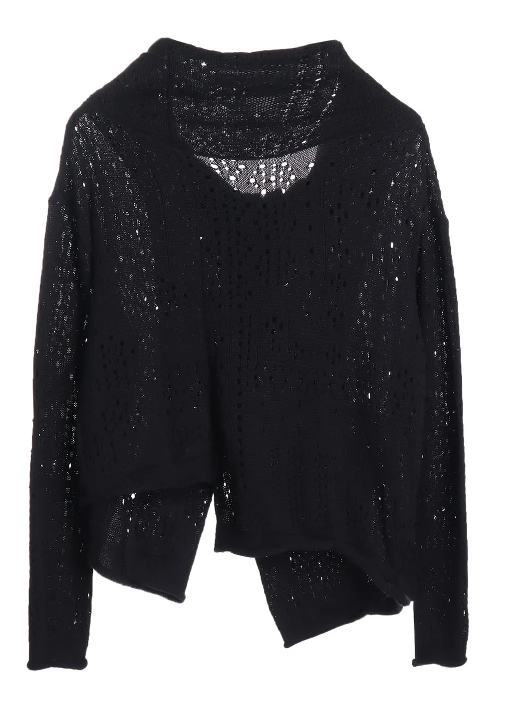 Patchwork Lace Off-Neck Cropped Cardigan