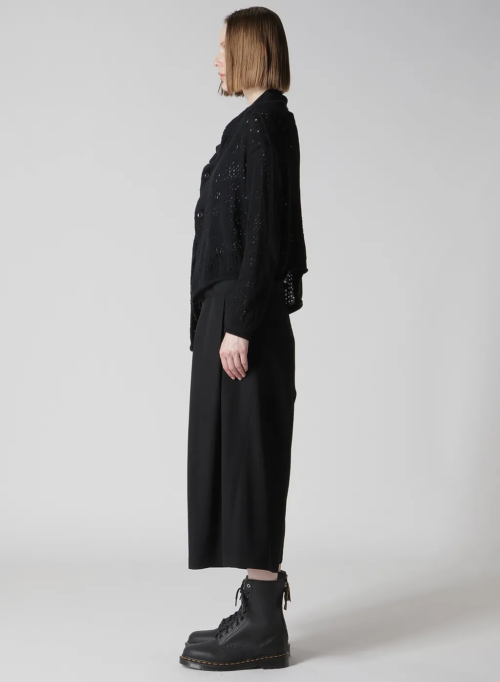 Patchwork Lace Off-Neck Cropped Cardigan