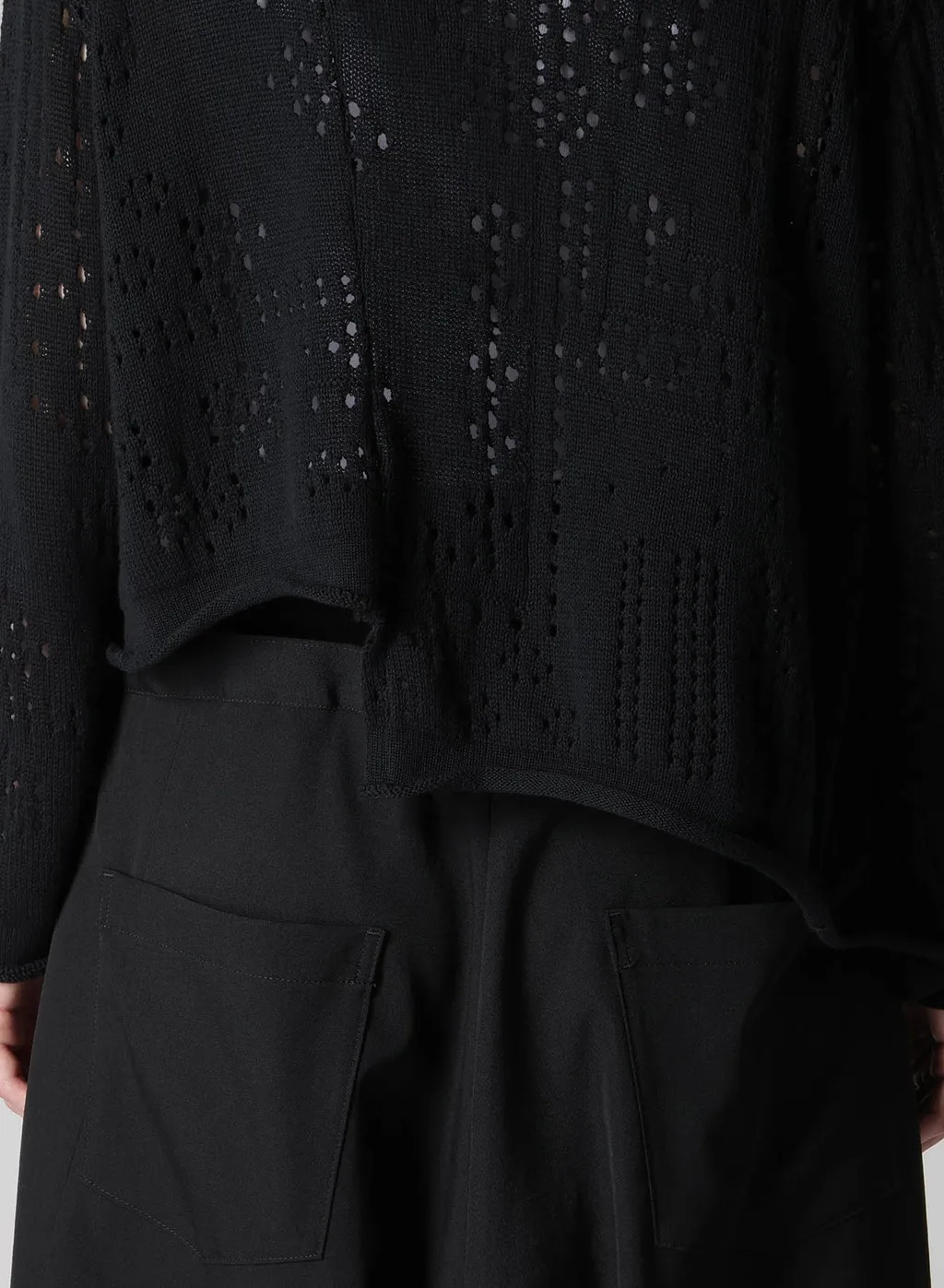 Patchwork Lace Off-Neck Cropped Cardigan