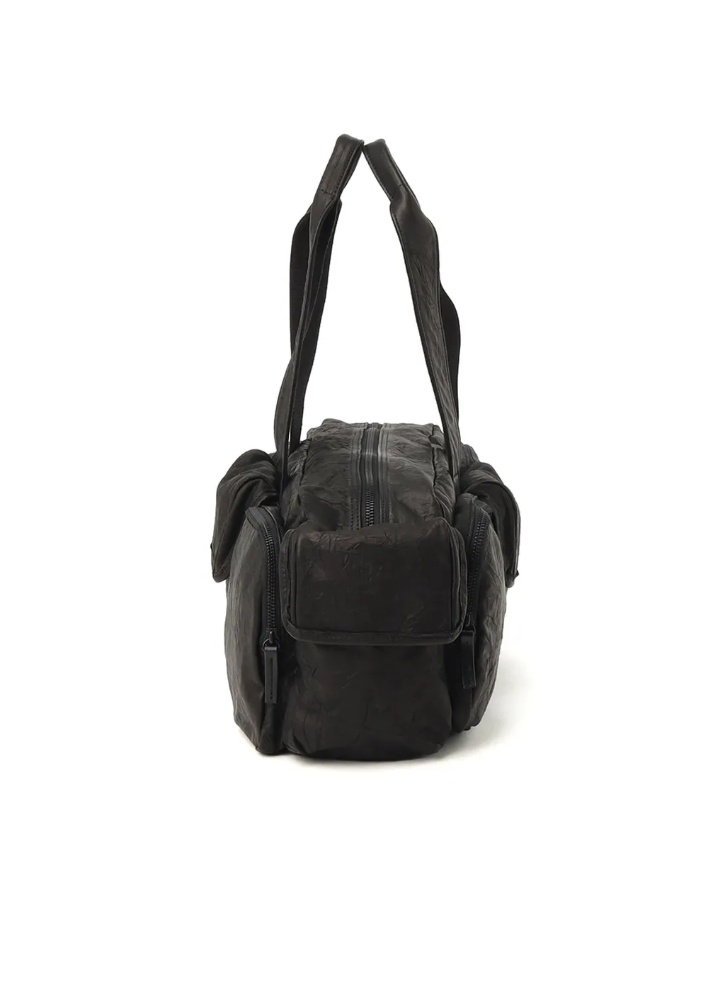 Twisted Soft Leather Pocket Boston Bag
